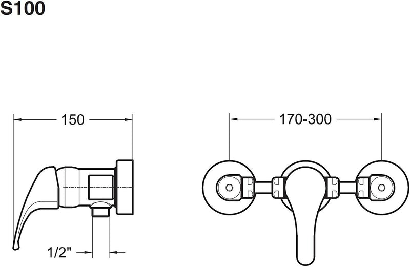 Poletti Cusiomix S10000B miscelatore doccia esterno cromo