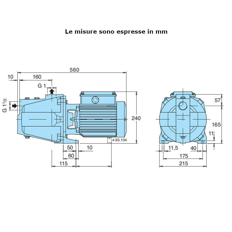Elettropompa centrifuga autoadescante NGM 5/18E Calpeda 1,1 kW