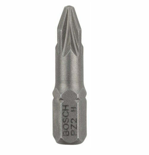Bosch 3 bit di avvitamento extra duro PZ 2, 25 mm, codolo esagonale 1/4