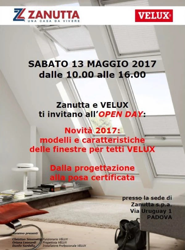 Finestre per tetti, open day con Velux a Padova