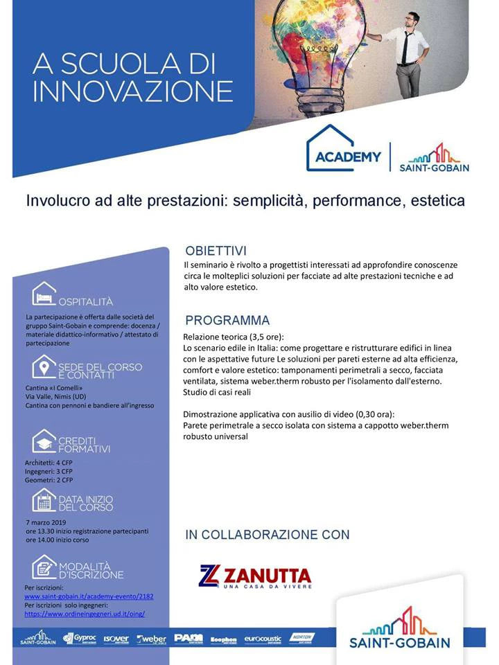 ZANUTTA - SAINT GOBAIN: AGGIORNAMENTO PROFESSIONALE