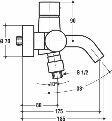 Ideal Standard CERAMIX STYLE Miscelatore monocomando vasca-doccia esterno, con doccetta