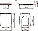 Ideal Standard i.life A copriwater originale slim a chiusura normale bianco europeo T481201