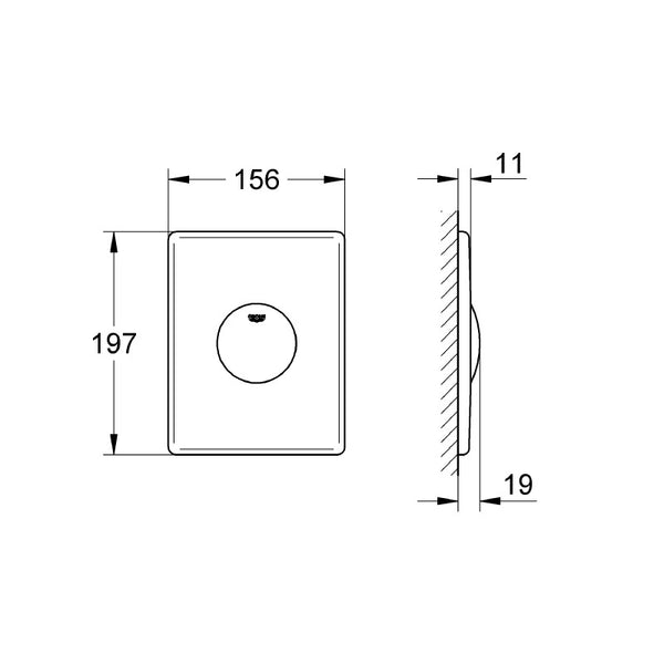 Placca di comando Skate 37547000 Grohe cromo lucido