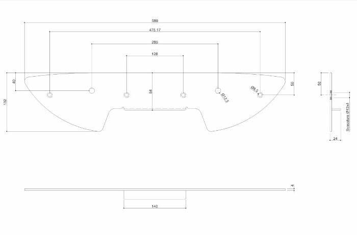 Ponte Giulio Casual+ piastra di supporto e rinforzo per lavabo ergonomico