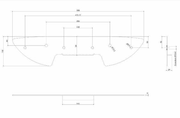 Ponte Giulio Casual+ piastra di supporto e rinforzo per lavabo ergonomico B41DCS19