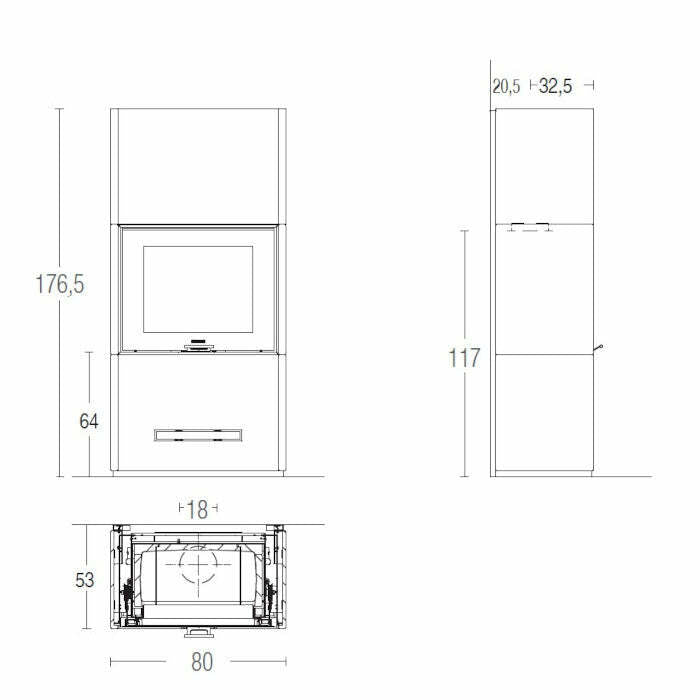 Piazzetta DAVOS MC 70/51 stufa caminetto a legna 11 kW