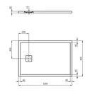 Piatto doccia Ultra Flat Evo T5439FO Ideal Standard 120 x 80 cm bianco seta opaco