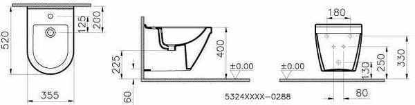 Vitra S50 bidet sospeso ceramica bianco