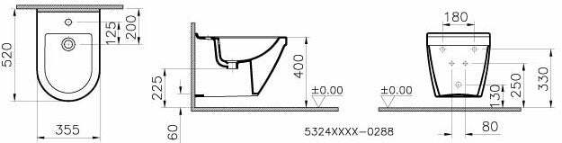 Vitra S50 bidet sospeso ceramica bianco