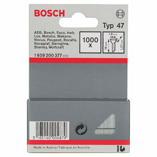 Bosch chiodo tipo 47 - 1,8 x 1,27 x 19 mm, set 1000 pezzi