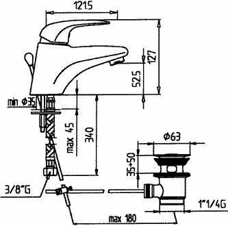 Paffoni Duemila DU075CR miscelatore lavabo con scarico auto cromo