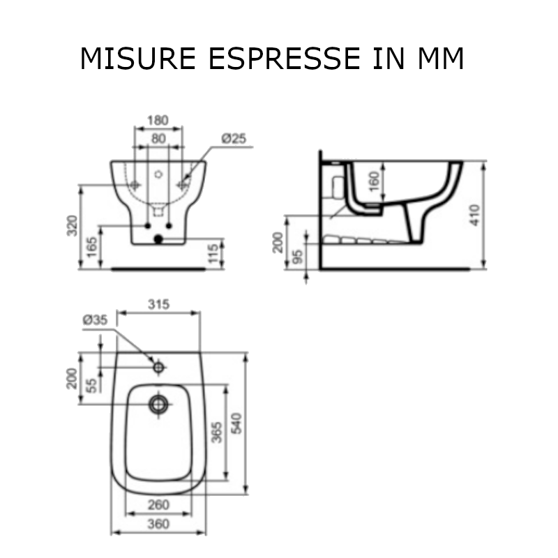 Bidet sospeso monoforo Esedra T281501 Ideal Standard