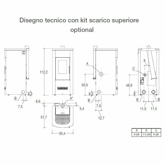 Piazzetta P120 stufa a pellet 8,5 kW
