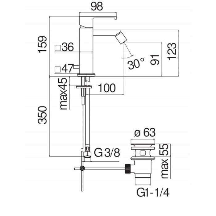 Nobili Mia miscelatore bidet cromato