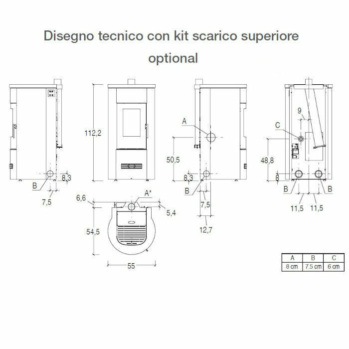 Piazzetta P120 T stufa a pellet 8,5 kW