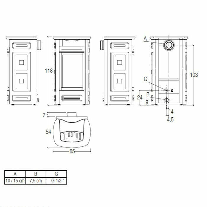 Piazzetta G963 C stufa a gas metano 7,6 kW