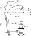 Ideal Standard CERAMIX 60'S Miscelatore monocomando bidet, tubi flessibili