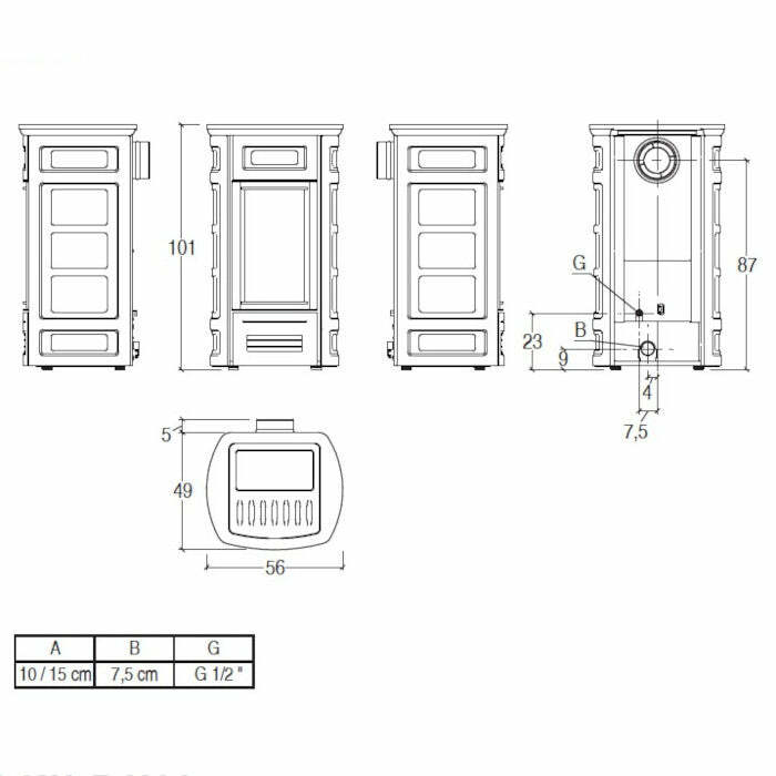 Piazzetta G958 C stufa a gas metano 4,8 kW