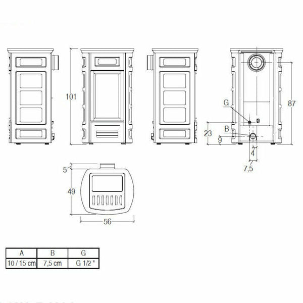 Piazzetta G958 C stufa a gas metano 4,8 kW