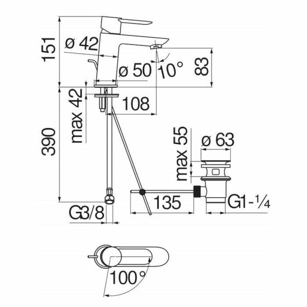 Nobili Sand miscelatore lavabo cromato