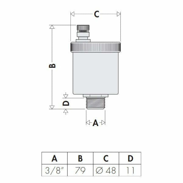 Caleffi 5020 Minical valvola automatica di sfogo aria 3/8"