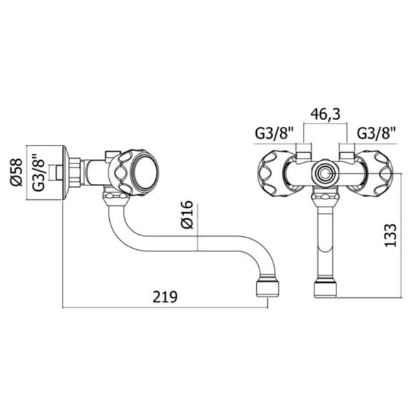 Paffoni ZACC004CR Gruppo miscelatore per scaldabagno
