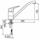 Nobili Hera 2005 miscelatore lavello con bocca girevole cromo