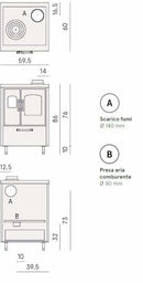 Cadel Smart 60 cucina a legna ventilata, metallo, Conto Termico