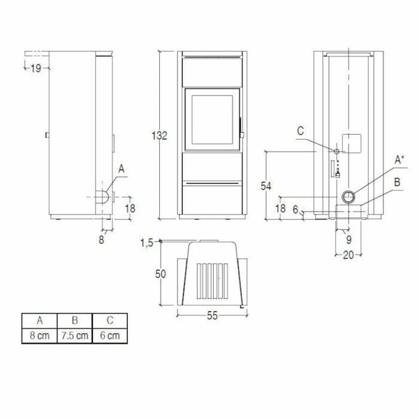Piazzetta P980 Hermetic stufa a pellet ermetica 11 kW