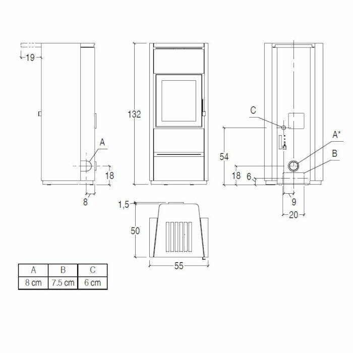 Piazzetta P980 Hermetic stufa a pellet ermetica 11 kW