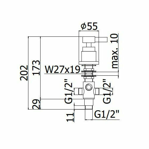 Paffoni Minimal deviatore bordo vasca 4 vie cromo