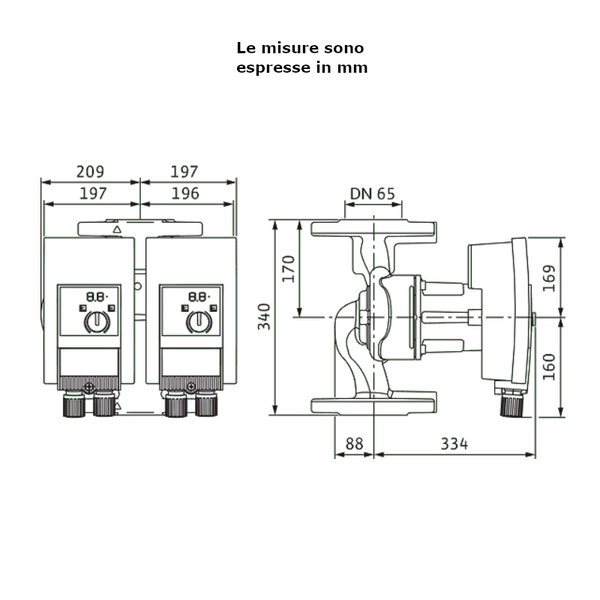 Wilo YONOS MAXO 65/0,5-12 pompa di circolazione 340 mm 0,67 kW