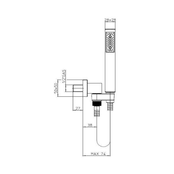 Set doccetta Cube C55001 Bossini con flessibile e supporto
