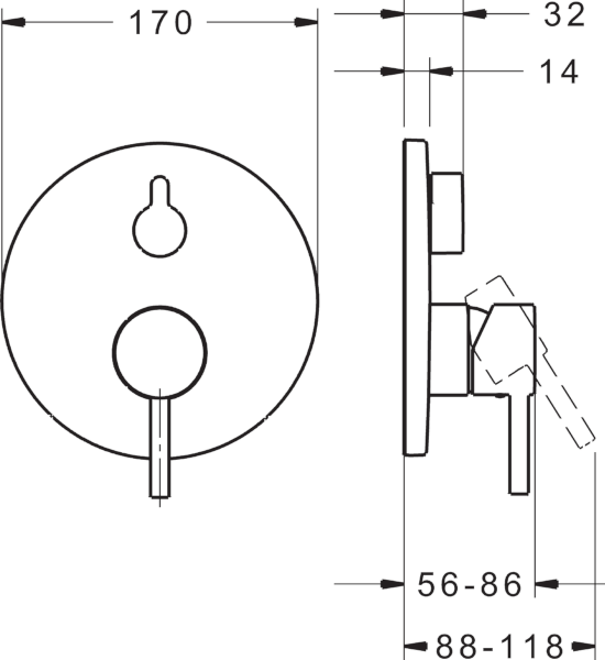 Hansa Italia Hansavantis Style piastra miscelatore vasca-doccia cromo