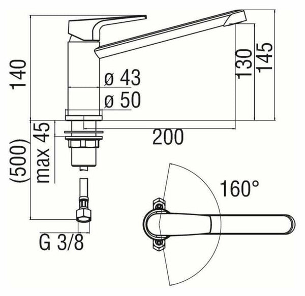 Nobili Nobi miscelatore lavello NB84113/1CR con corpo girevole cromato