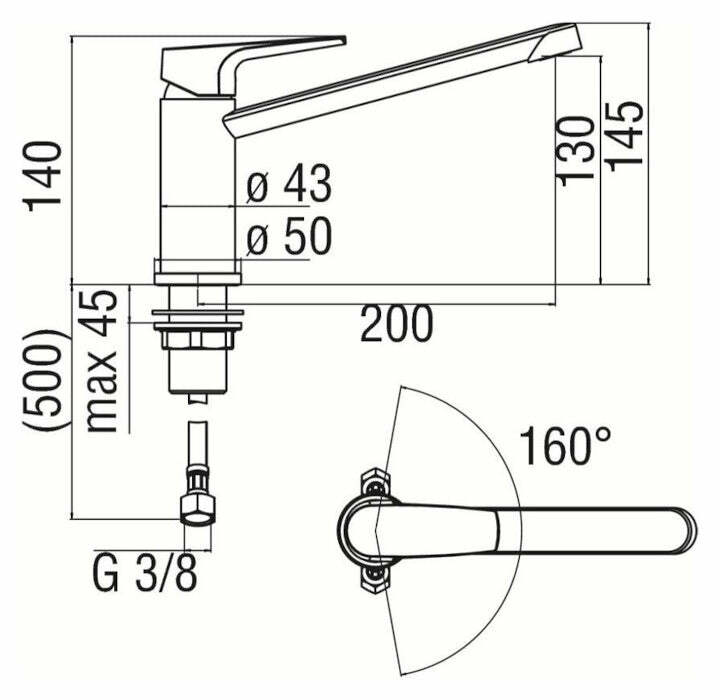 Nobili Nobi miscelatore lavello NB84113/1CR con corpo girevole cromato