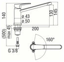 Nobili Nobi miscelatore lavello NB84113/1CR con corpo girevole cromato