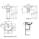 Lavabo Tesi T351501 Ideal Standard da 55 cm senza semicolonna