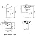 Lavabo Tesi T351501 Ideal Standard da 55 cm senza semicolonna