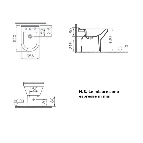 Vitra S50 bidet a pavimento ceramica bianco