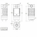 Piazzetta CIRCLE stufa a legna 7,2 kW scarico superiore base rotante