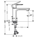 Hansgrohe 72560670 miscelatore lavabo NERO Rebris E COOLSTART senza piletta