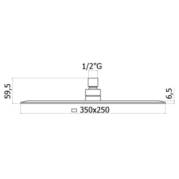 Paffoni ZSOF102CR Soffione rettangolare BLANC 350x250