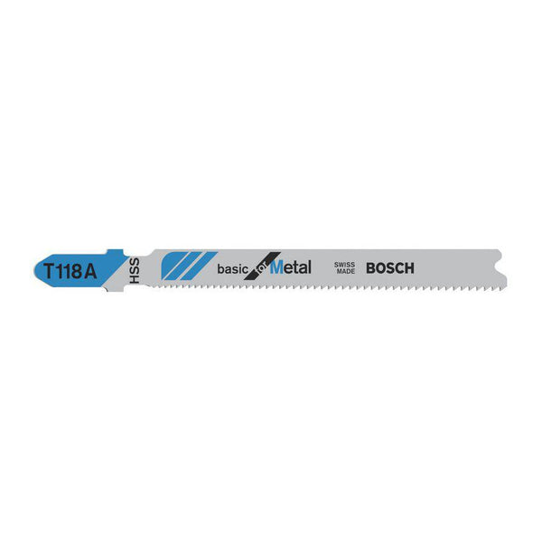 Bosch Basic for Metal T 118 A lama per seghetto alternativo HSS, ondulata, fresata, set 5 pezzi