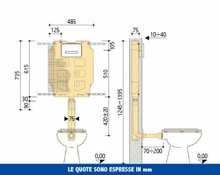 Pucci SARA cassetta incasso 9 litri con rete portaintonaco