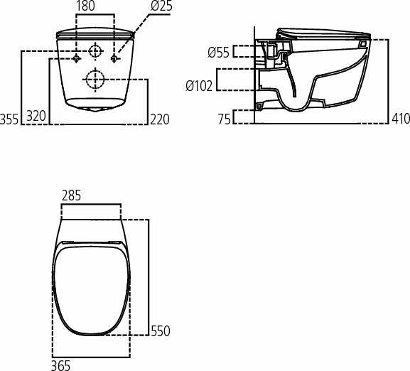 Vaso sospeso Dea T348801 Ideal Standard con sedile a chiusura rallentata