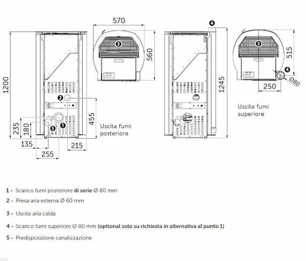 CS Thermos Arianna 12 stufa a pellet/biomassa canalizzabile 11,97 KW