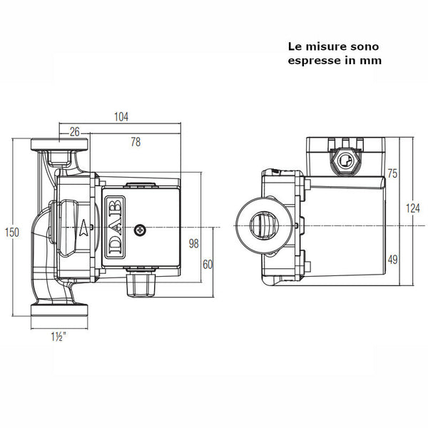 Dab VS 65/150 M circolatore a rotore bagnato acqua calda 77 W