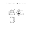 Ideal Standard Tesi vaso sospeso con sedile slim a chiusura rallentata AquaBlade bianco europeo T354601